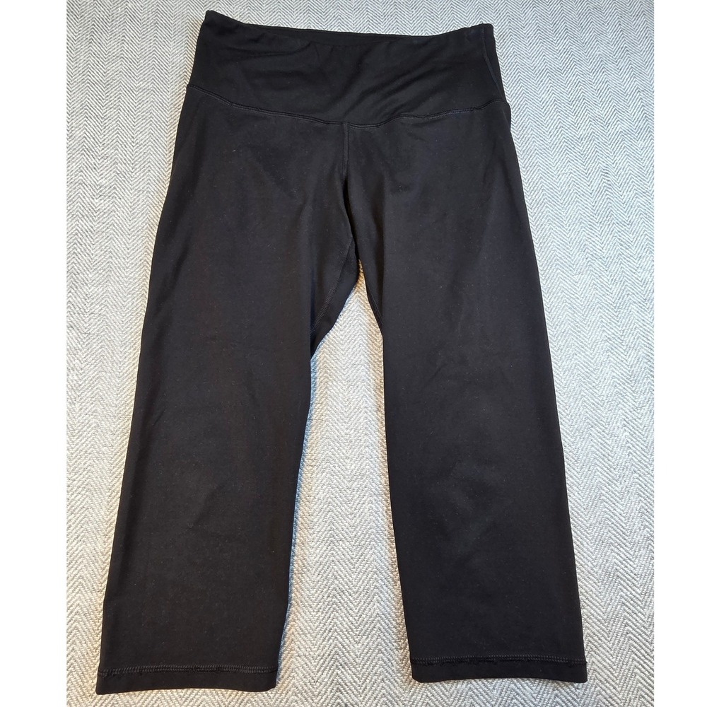 Old Navy Active Womens Black Go-Dry Cropped Compression Leggings Large L